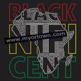 Custom Black NIFI Cent Motif Rhinestone Heat Transfer  30pcs