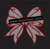 Football Bow Rhinestone Custom Motif Rhinestone Heat Transfer  30pcs