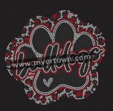 Bulldogs Cheer Paw  design Rhineston Transfer