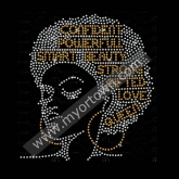 Black History Afro Word Rhinestone Heat Transfer  30pcs