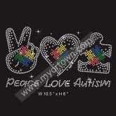 4 Design Small Heart Autism puzzle rhinestone Heat Transfer  30pcs