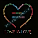 Minimal Pride Heart Equality Rhinestone designs Rhinestone Transfer  30pcs